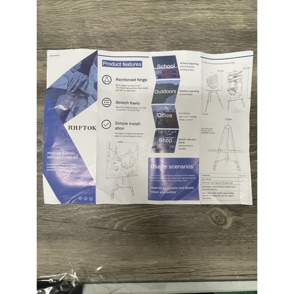 RRFTOK Portable Artist Easel Tripod Stand w/Bag–Adjustable Height, Black Metal - Picture 11 of 16